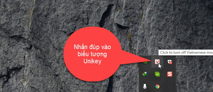 Nhấn đúp vào biểu tượng Unikey