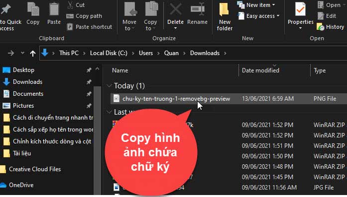 cách chèn chữ ký trong word