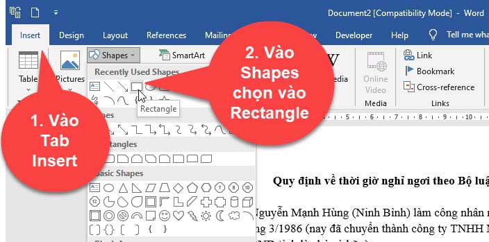 kẻ khung viền cho đoạn văn bản trong word