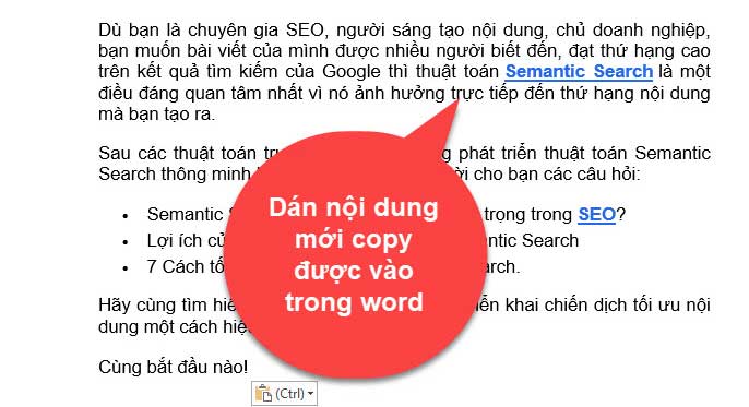 Cách loại bỏ liên kết trong word