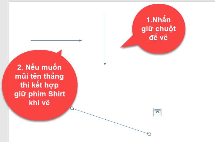 Cách vẽ các loại mũi tên trong word