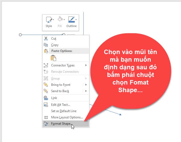 Cách vẽ mũi tên trong word