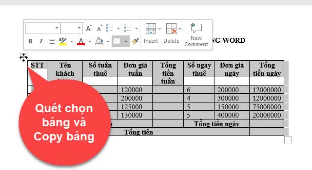 cách xoay bảng trong word