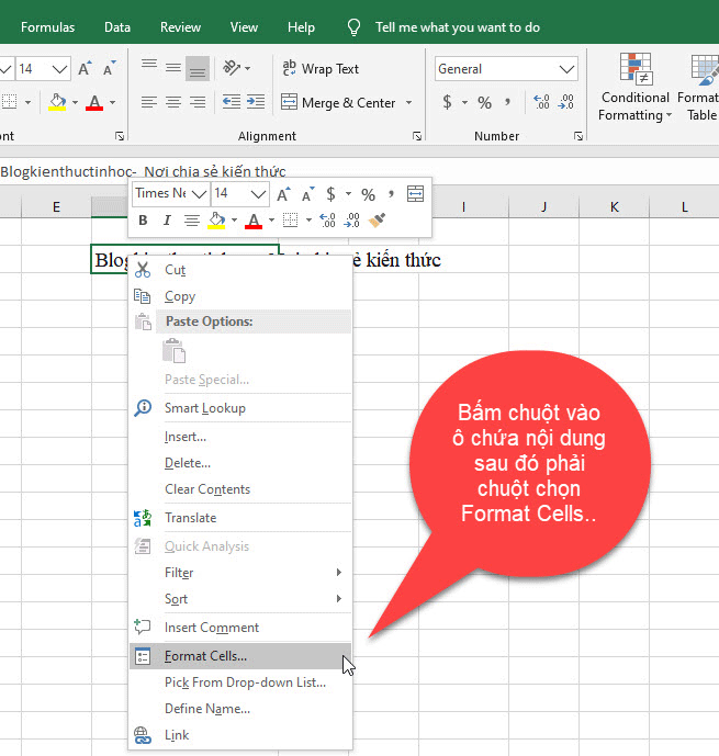 Cách xuống dòng trong Excel