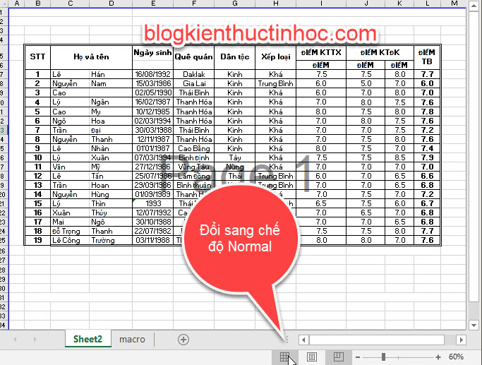 che-do-nomal-trong-excel