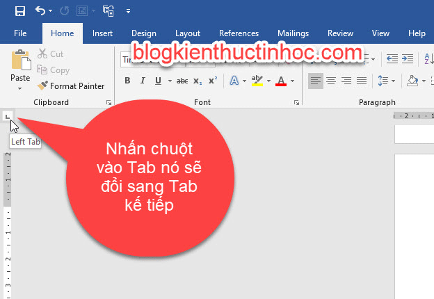 Chuyển sang Tab khác trong word