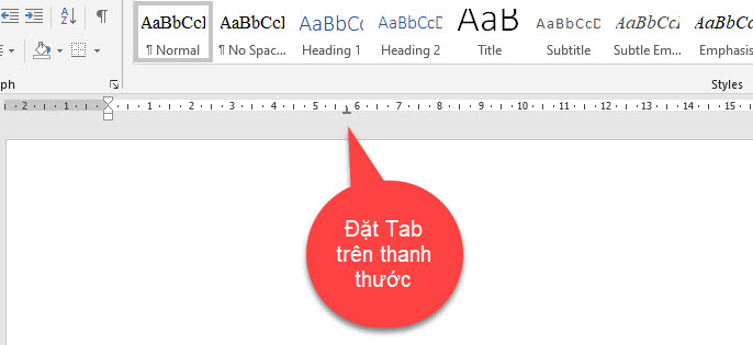 Đặt Tab trên thước