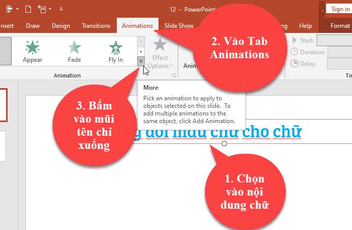 đổi màu chữ trong powerpoint