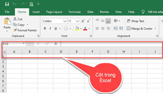 Cột trong Excel