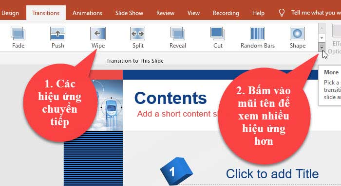 Hiệu ứng chuyển slide trong powerpoint