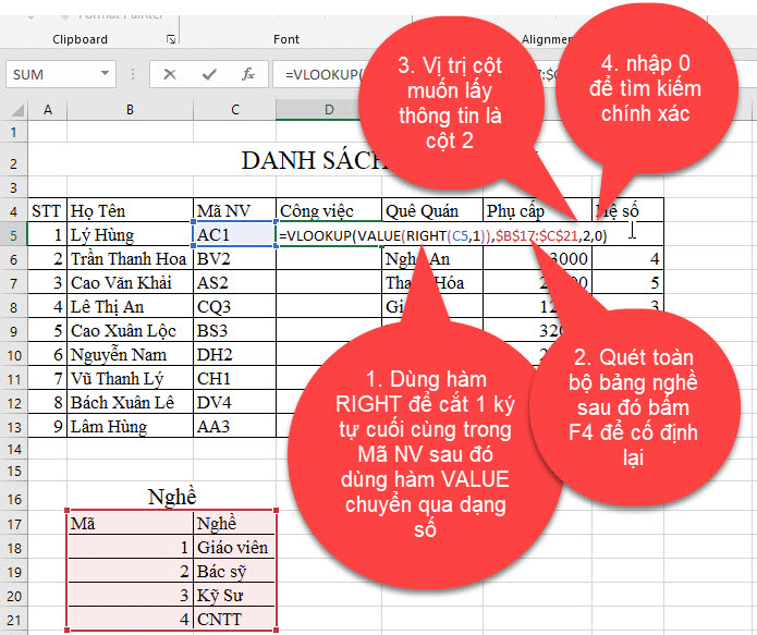 Hướng dẫn hàm Vlookup