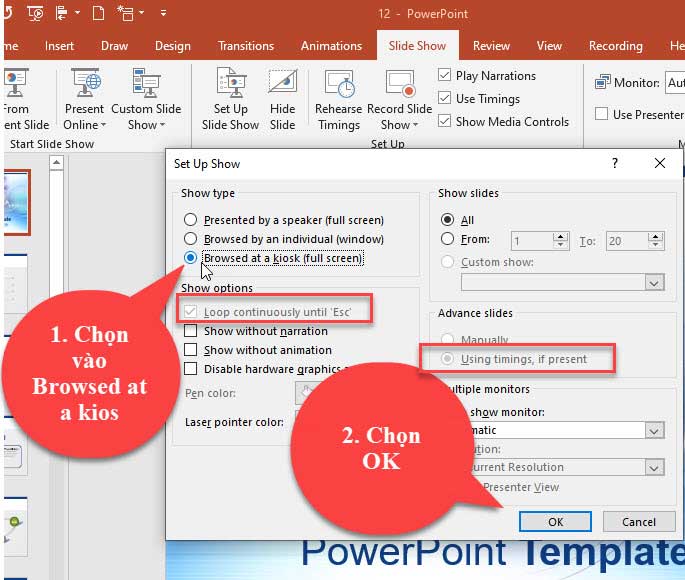 Huỷ chế độ tự động chạy Slide