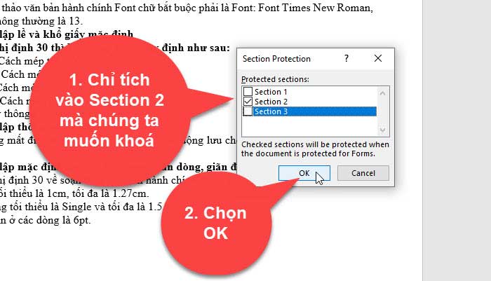 khoá dữ liệu trong word