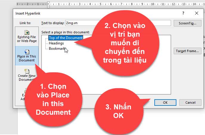 liên kết thư mục trong word