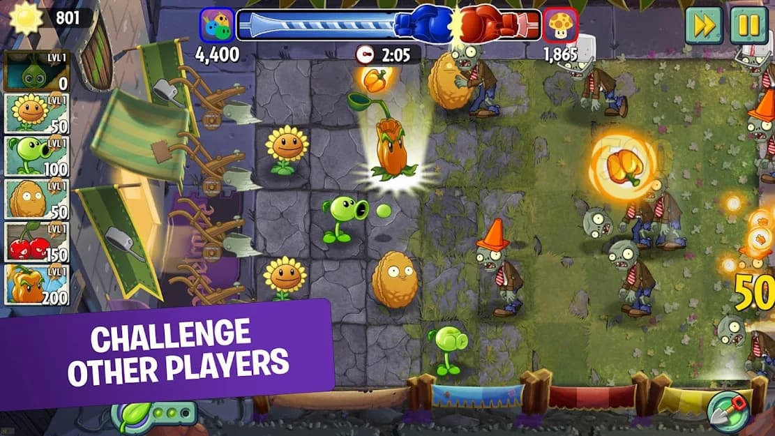 plants vs zombies 2 mod tiền