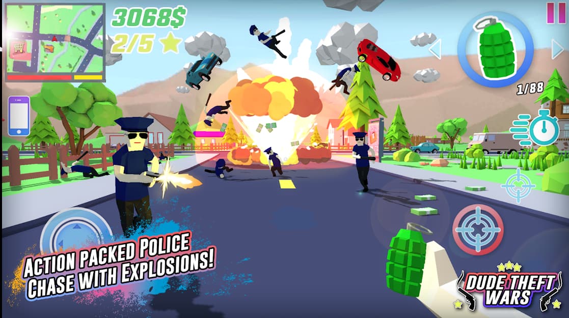 tải Dude Theft Wars mod tiền