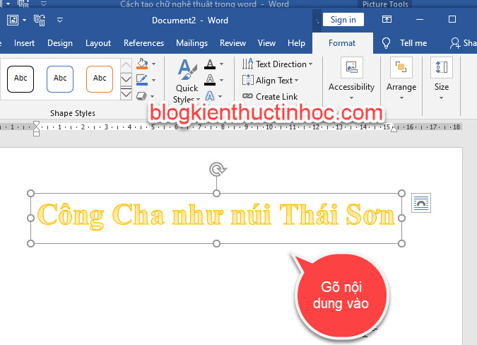 Gõ nội dung mới