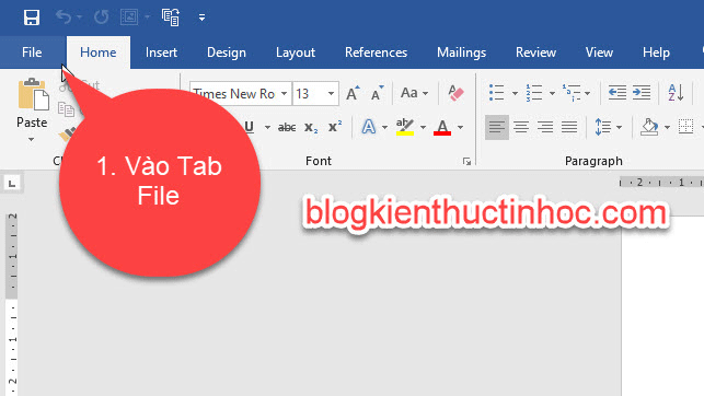 Vào Tab File